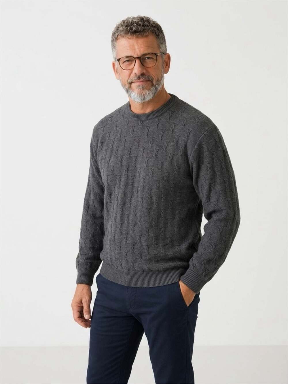Metropolitan by Lord & Taylor Italian Merino Wool Cable Knit Crewneck Sweater